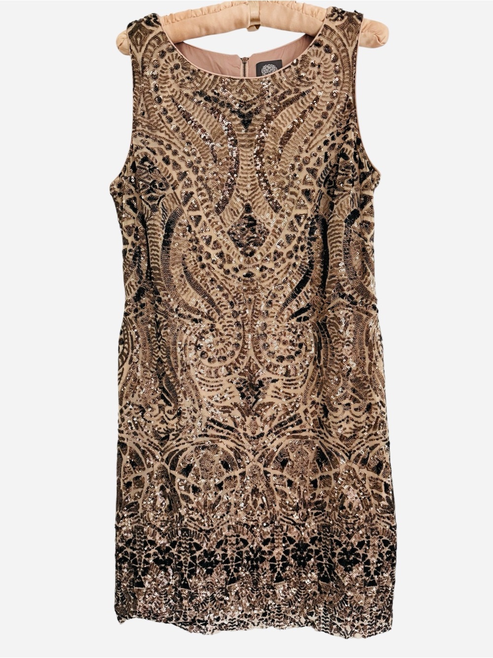 Vince Camuto Gold and Bronze Sequence Dress